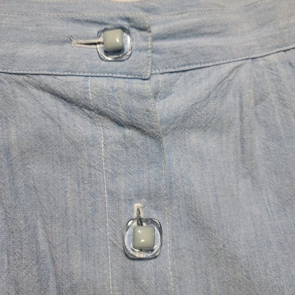 Vintage Chambray A-Line Skirt WATER WATER EVERY WEAR Miami USA Button Front - Picture 5 of 10